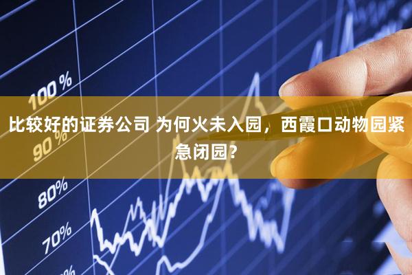 比较好的证券公司 为何火未入园，西霞口动物园紧急闭园？